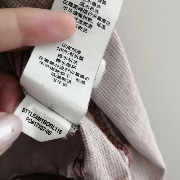 Prana Men's Borla Short Sleeve Button Up Chest Pockets Red Micro Dots Small - Picture 15 of 16